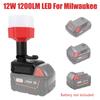 Светодиодный рабочий свет 12 Вт для аккумулятора Milwaukee M18 14,4 В-18 В Li-ion Портативная настольная лампа 1200 лм Рабочий свет Адаптер Инструмент Лампа для чтения Ночник Дом Офис