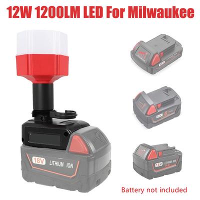Светодиодный рабочий свет 12 Вт для аккумулятора Milwaukee M18 14,4 В-18 В Li-ion Портативная настольная лампа 1200 лм Рабочий свет Адаптер Инструмент Лампа для чтения Ночник Дом Офис