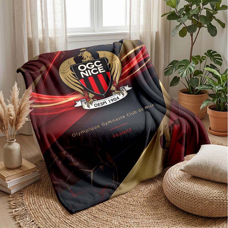OGC Nice FC Мягкое Фланелевое Флисовое Одеяло Легкое Уютное Теплое Плед для Дивана Кровати Домашнего Декора