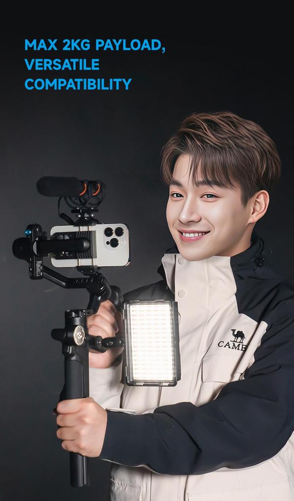 FeiyuTech SCORP Mini 3 Смартфонный стабилизатор с модулем AI-слежения, встроенным охлаждением, стабилизатор для смартфона 2 кг для iPhone Android и вентилятор, рукоятка, полезная нагрузка,