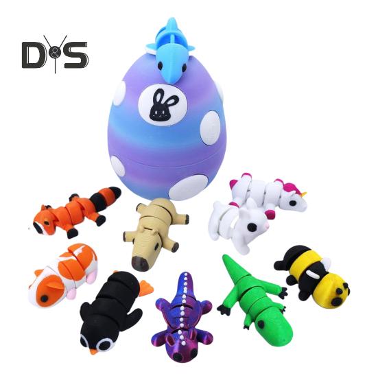 Яйцо дракона с мини-животными, 3D-печатные шарнирные фигурки животных внутри яйца, карманная игрушка для питомца, игрушка для детей, подарок, пасхальная корзина, наполнители