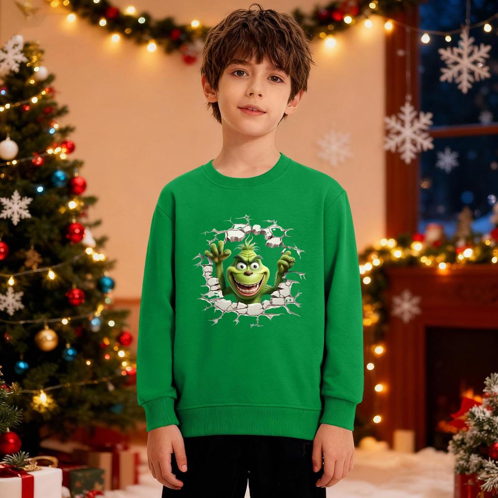 Christmas Sweatshirt Boys Girls Ugly Xmas Christmas Shirt Crewnek Toddler Long Sleeve Pullover Outfit Tops
