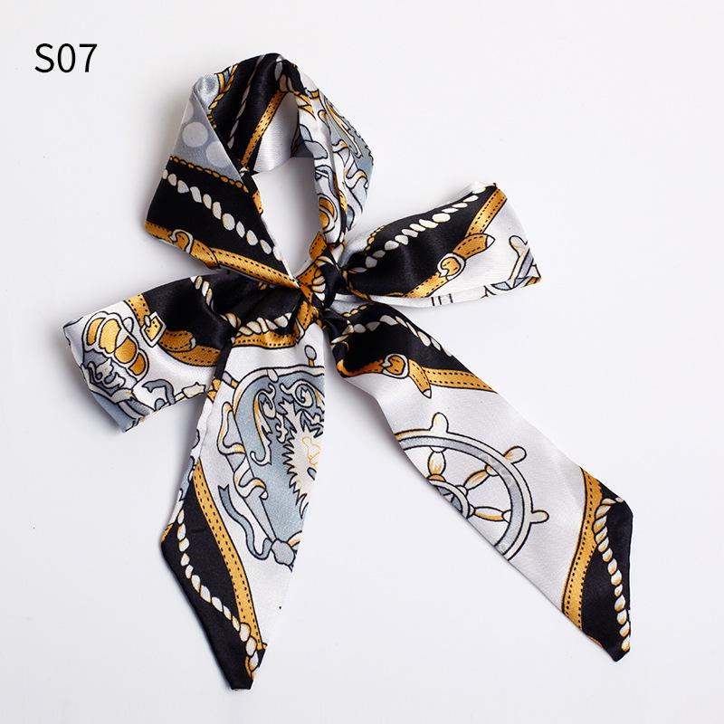 Good Ties Ribbon Small Scarves Silk Spring and Summer Long Scarves Girls Thin Narrow 4cm*85cm Hair Band Bundled