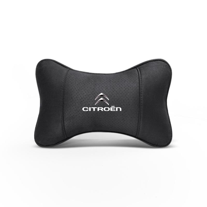 Car Seat Headrest Soft Suede Neck Pillow For Citroen C4 C3 C2 C1 DS3 Berlingo Xsara Picasso Auto Interior Accessories keychain UR8