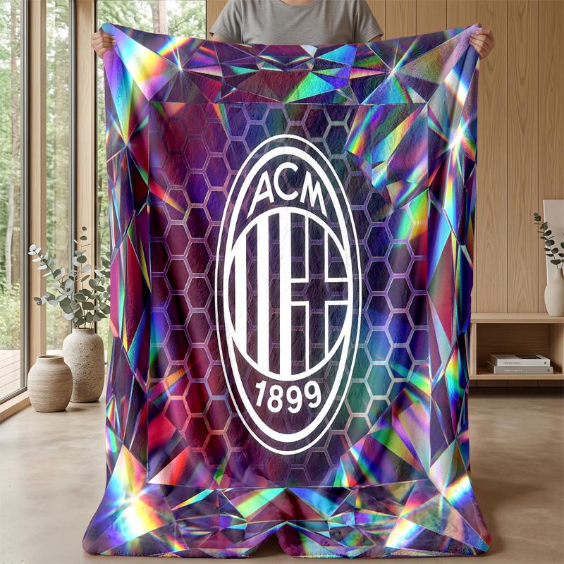 AC Milan Theme blanket Soft Flannel Blanket Plush Throw Blanket Cozy Sofa Bed Blanket for Home Decor