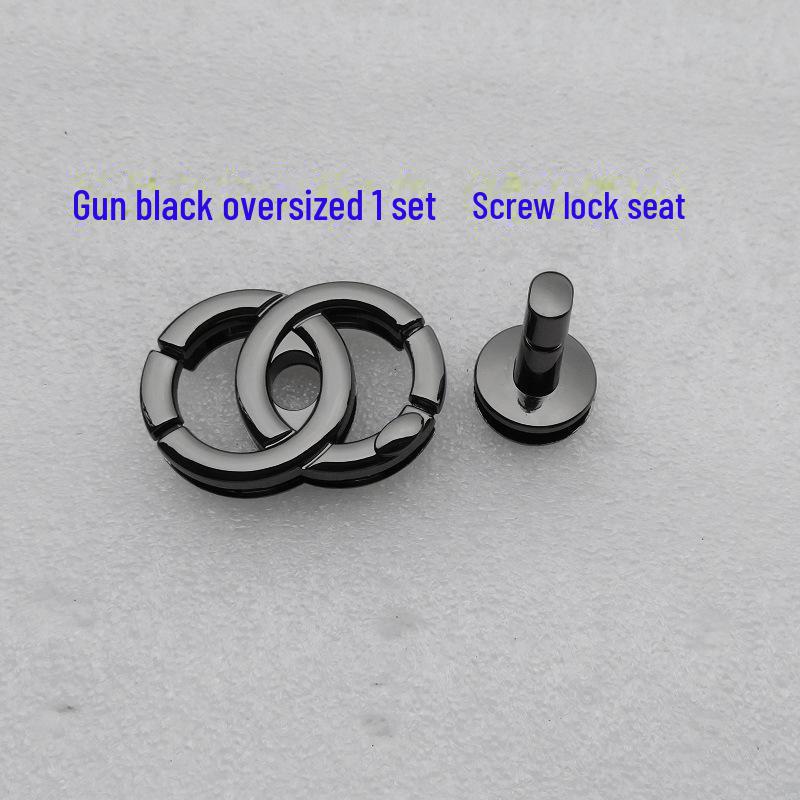 Diamond-Shaped Black Crossbody & Shoulder Bag with Gold/Silver Gilded Twist Lock Hardware