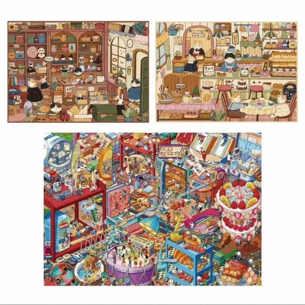 PET Mini Landscape Stickers Cats Cafe Mini Scene Sticker DIY Pocket Cabin Sticker for Kid Adult