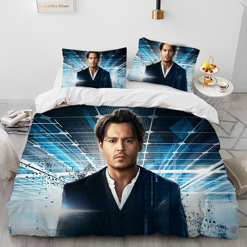 3D Печать Серия Джонни Депп Покрывало Комплект Постельного Белья Пододеяльник Комплект Постельного Белья Покрывало Наволочка King Queen Размер Комплект Постельного Белья Детский