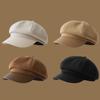 Autumn and Winter Woolen Octagonal Hat Female Face Little Girl Literary Newsboy Hat Tide Advanced Sense