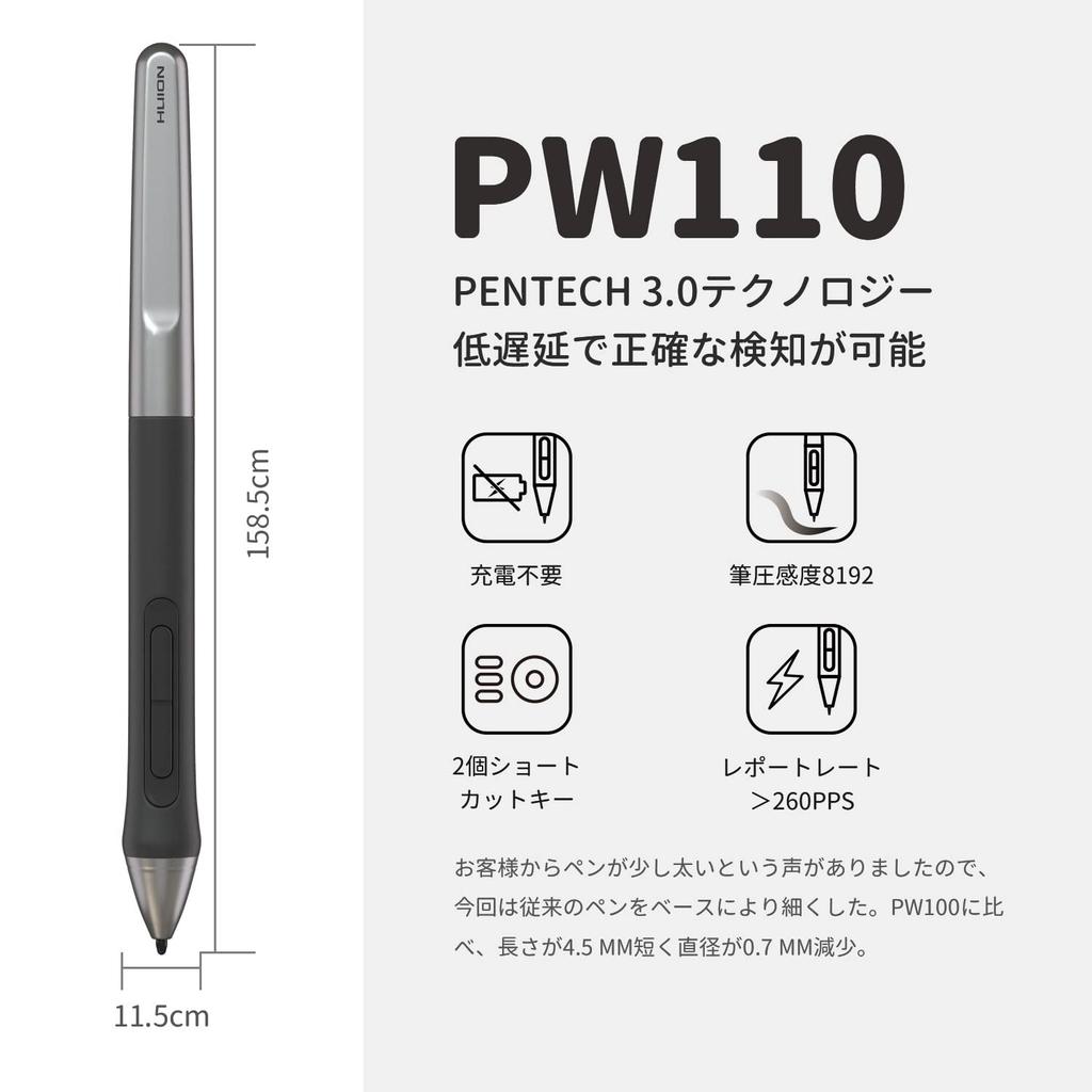 Графический планшет HUION Inspiroy 2 x дюйма с обновленным пером Совместим с и Портативный и Идеален для Маленького размера 6.3 3.9 PW110, Android, Windows, MacOS,