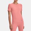 Under Armour Rush Series Solid Color Round Neck Short Sleeve T-Shirt Women Tops Victoria-Pink 1373929-603