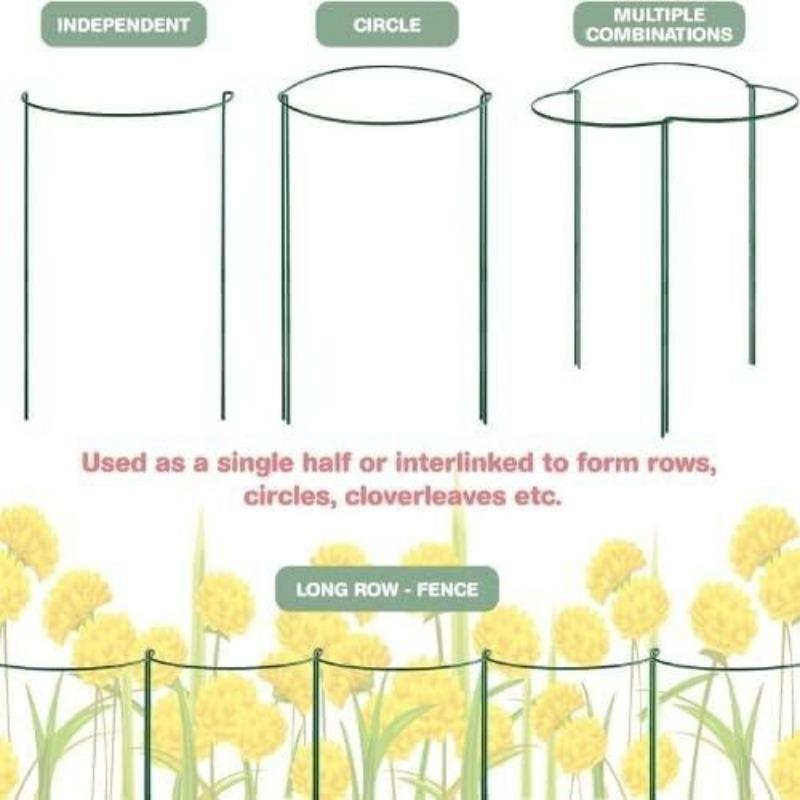 Колья для поддержки растений, 8 шт., зеленая опорная рамка с бантиком, клетка для сада, полукруглая