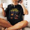 Смешная футболка с скелетом "Я люблю сыр" Саркастический мем Графическая футболка Летняя Мужская и Женская Свободная и Дышащая Футболка Топ