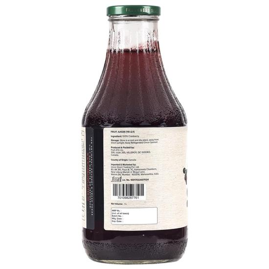 Urban Platter Canadian Cranberry Juice, 1 Litre (Unsweetened, No Added Sugar, 100% Natural Cranberry Juice, Good for UTI Health)