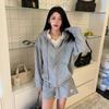 Womens Casual Hooded Zip Sweatshirt 100% Cotton Loose Fit Winter Everyday Wear