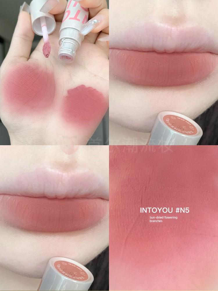 Intoyou Heroine Lip Mud Matte Lip Glaze Em05 Second Generation Sensitive Orange Cute Orchid Low Saturation Lipstick