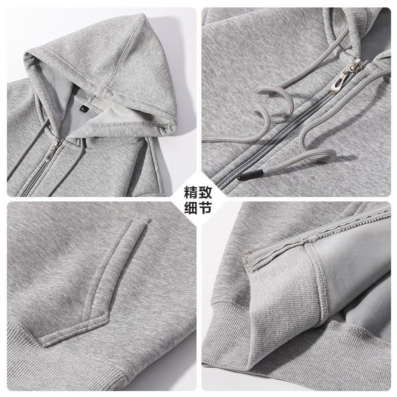 Unisex Hooded Zip-Up Sweatshirt Thick Fleece Lined Oversized Casual Pullover Men Women