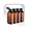 4Pcs Clear Bottles Kit for Toiletries BPA-Free Leak-Proof Refillable Containers for Shampoo Lotion Oils Cream Jars Reusable Travel Accessories