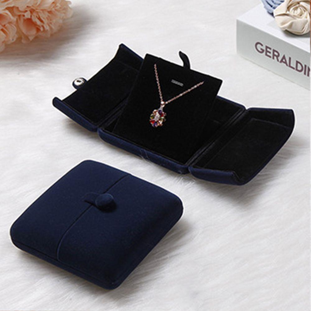 Travel Solid Color Velvet Jewelry Box Double Open Jewelry Box Bracelet Holder Case Gift Box