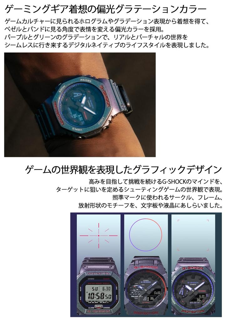 Casio G-Shock GA-2100AH-6AJF Men's Purple Watch (Official Japanese Product)