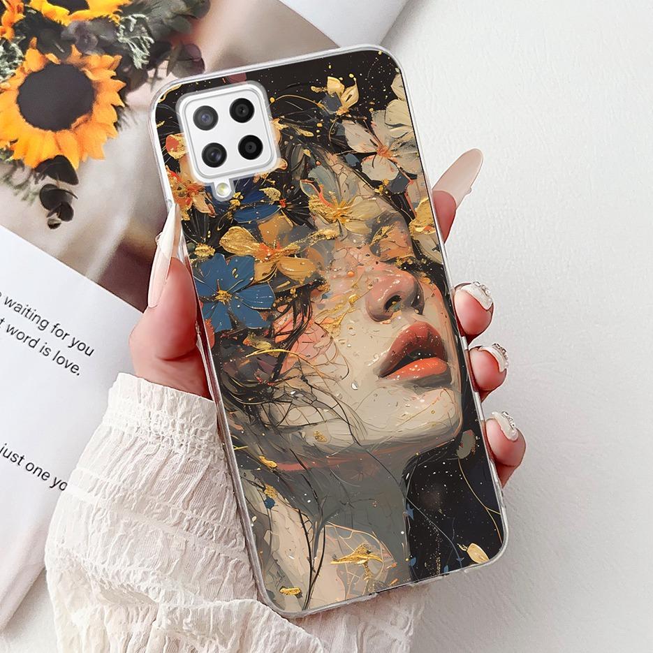 Чехол для Samsung Galaxy A22 4G Цветы Расписной Чехол Мягкий Тонкий Чехол для Телефона Для Samsung A22 A 22 Galaxy A42 5G Чехлы Сумки