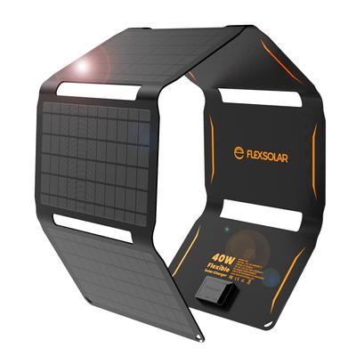 FlexSolar Solar Panel 40W Solar Charger USB3 Output Port Solar Charger Waterproof Пылезащитный Быстрая зарядка Портативный источник питания Совместимость DC/PD40W/QC3.0