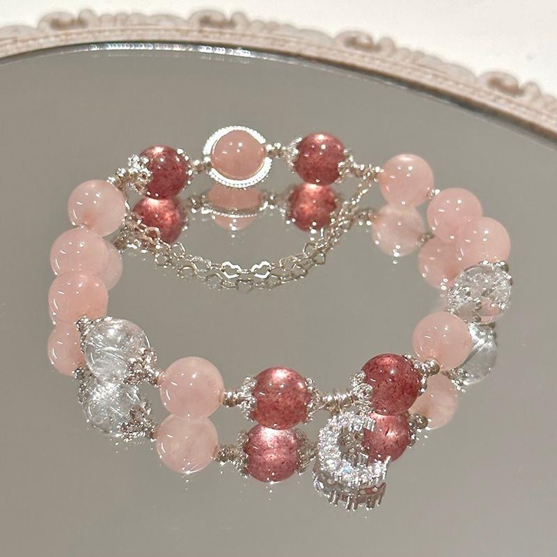 Модный милый браслет из бисера и кристаллов для девочек, браслеты с подвеской в виде звезды и луны, ювелирные аксессуары, подарки для дружбы