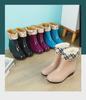 Women's Waterproof Mid-Tube Winter Rain Boots - Non-Slip, Velvet-Lined, Fashionable, Thickened for Warmth
