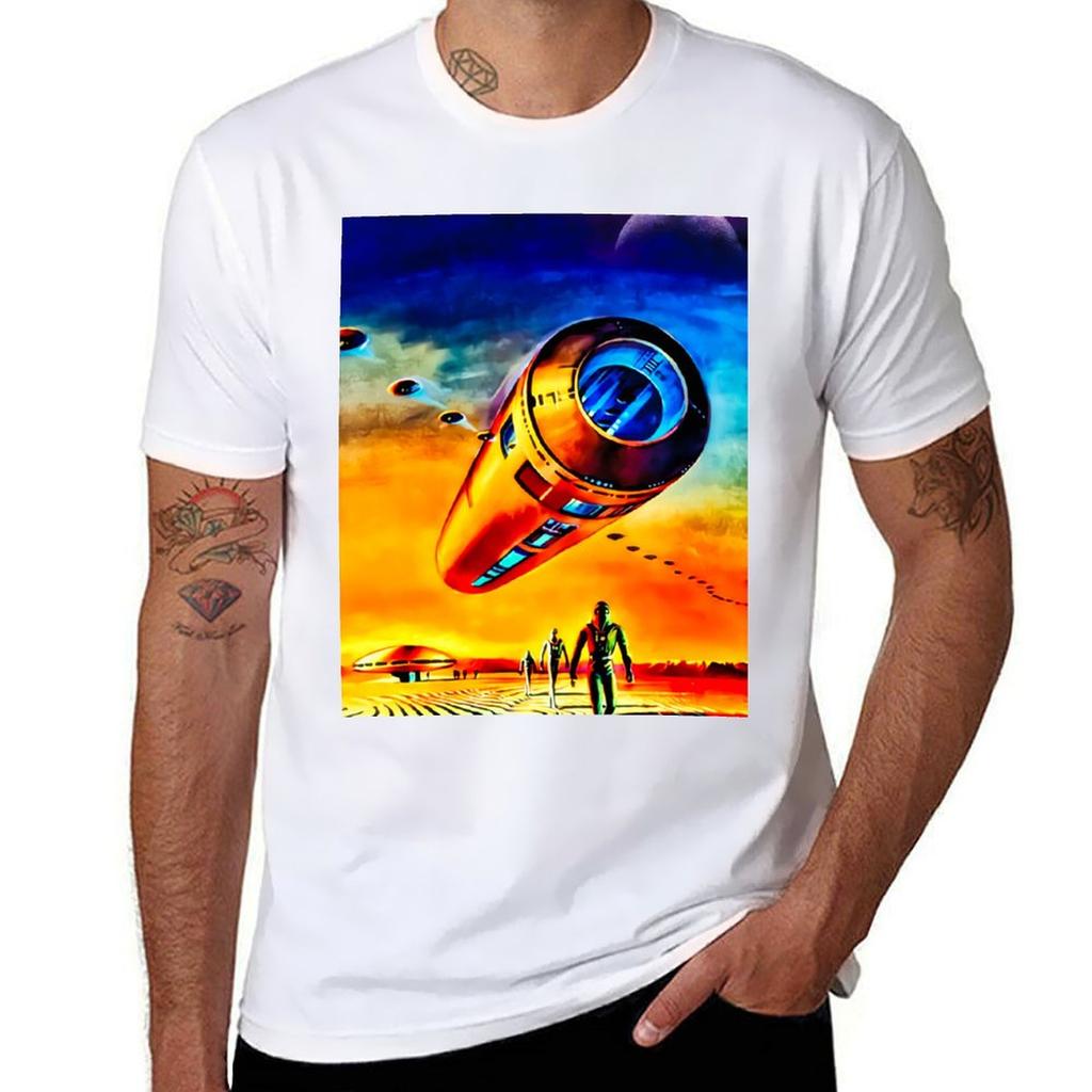 Equator Vintage Scifi Art Tshirt Dry Fit Running Short Sleeve Top Tshirt