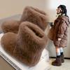 Girls Fluffy Boots 2025 Winter New Plush Thickened Children's Snow Boots Baby Girl Cotton Boots Warm Short Boots Tide