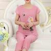 Middle-aged and Elderly Pajamas Women's Summer Suits Summer Tops T-shirts Pants Two-piece Home Clothes