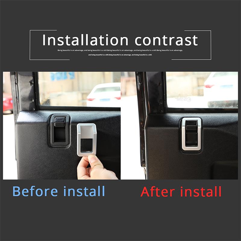 For 04-19 Land Rover Defender 90 110 130Car Internal door latch Outside frame handle decoration cover Defender Auto Accessories BQQ1
