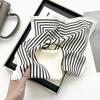 Black and White Paper Pattern Mulberry Silk Silk Scarf Women's Long Strip Simple and Versatile Silk Small Scarf Spring and Autumn Thin Silk Scarf