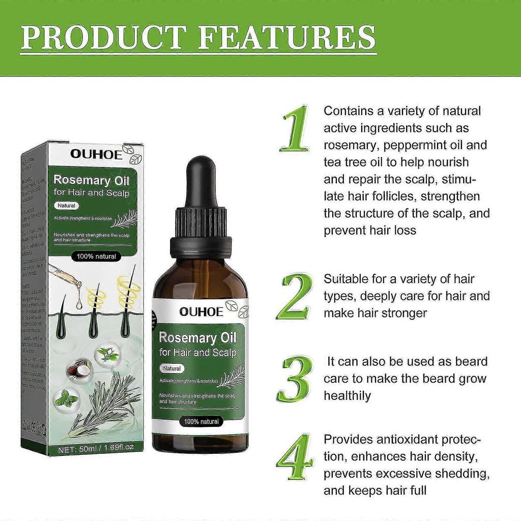 Ouhoe Rosemary Oil For Hair And Scalp Fast Rosemary Black Seed Essential Oils Oil Spray For Hair Care And Growth