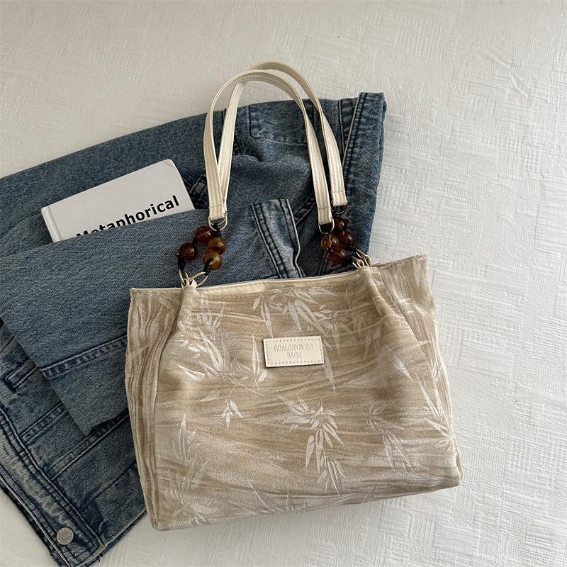 Простая и модная сумка-тоут большой вместимости, новинка лета 2024 года, повседневная модная сумка через плечо, сумка для подмышки для поездок на работу