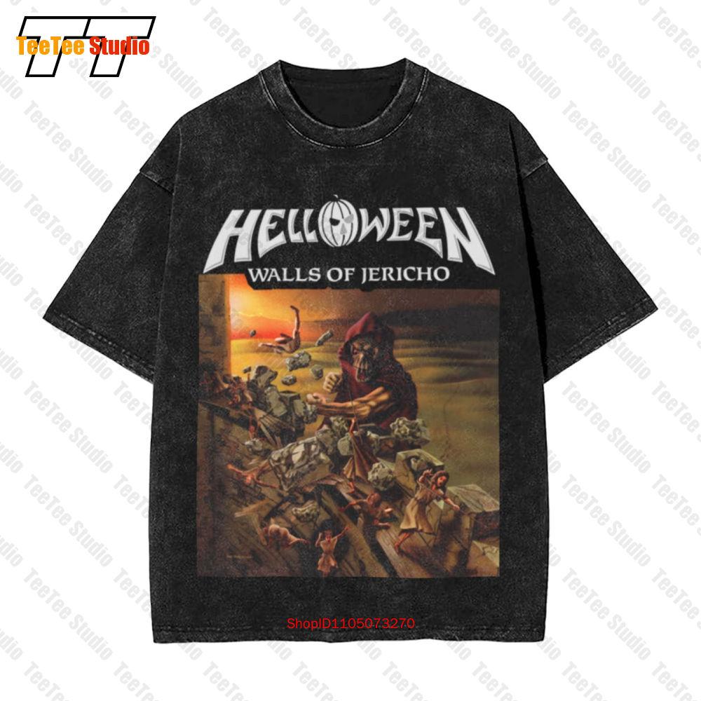 Helloween Walls Of Jericho Album Cover Metal Music Band Vintage Oversized Tshirt G3ct