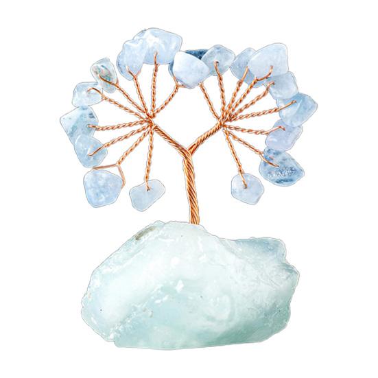 Красочный орнамент дерева из натурального камня с базовой положительной целебной энергией Медная проволока Камень жизни Денежное дерево Настольное украшение по фэн-шуй Медитация