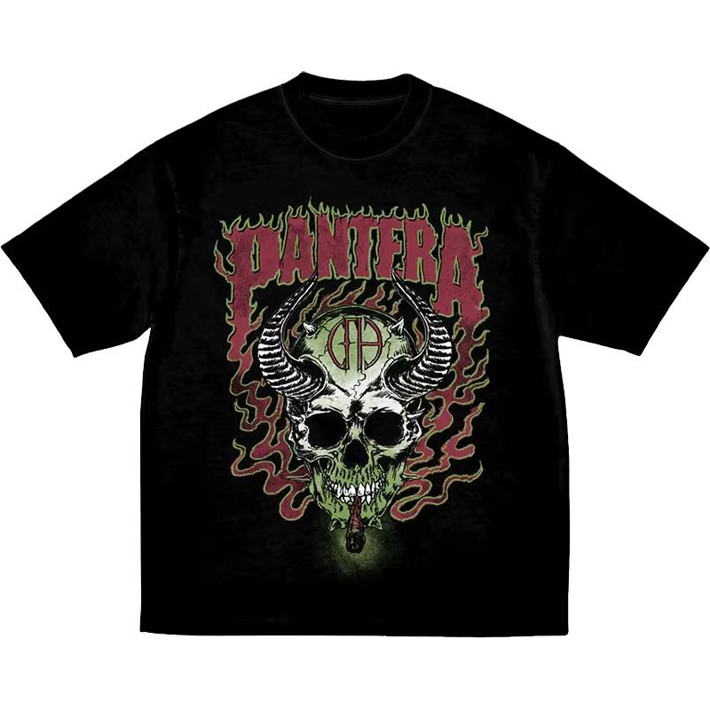 Pantera Pandora Dark Rock Punk Casual T-Shirt for Men and Women Luxury Brand Top 2026 New Oversized Unisex Short Sleeve Streetwear Cotton