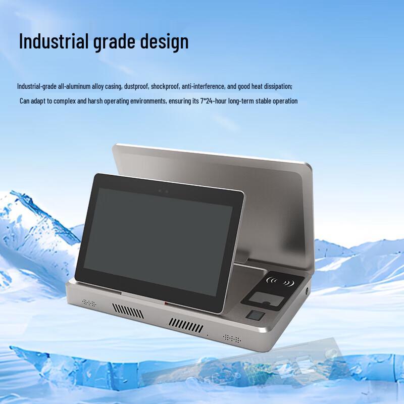 SMTON Dual-Screen Biometric Visitor Kiosk CN plug (adapter included)