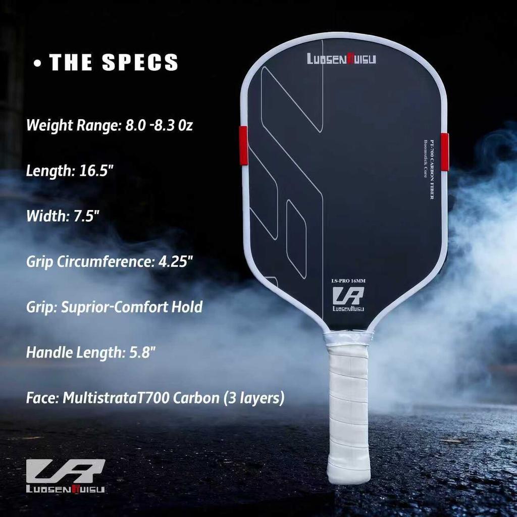 Pickleball racket, T700 carbon fiber 3-layer cloth surface, 16mm thick