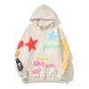 Y2k Graffiti Stars Letter Foam Streetwear Мешковатые флисовые толстовки для мужчин и женщин Пуловеры Ropa Hombre Sudaderas Свитшоты