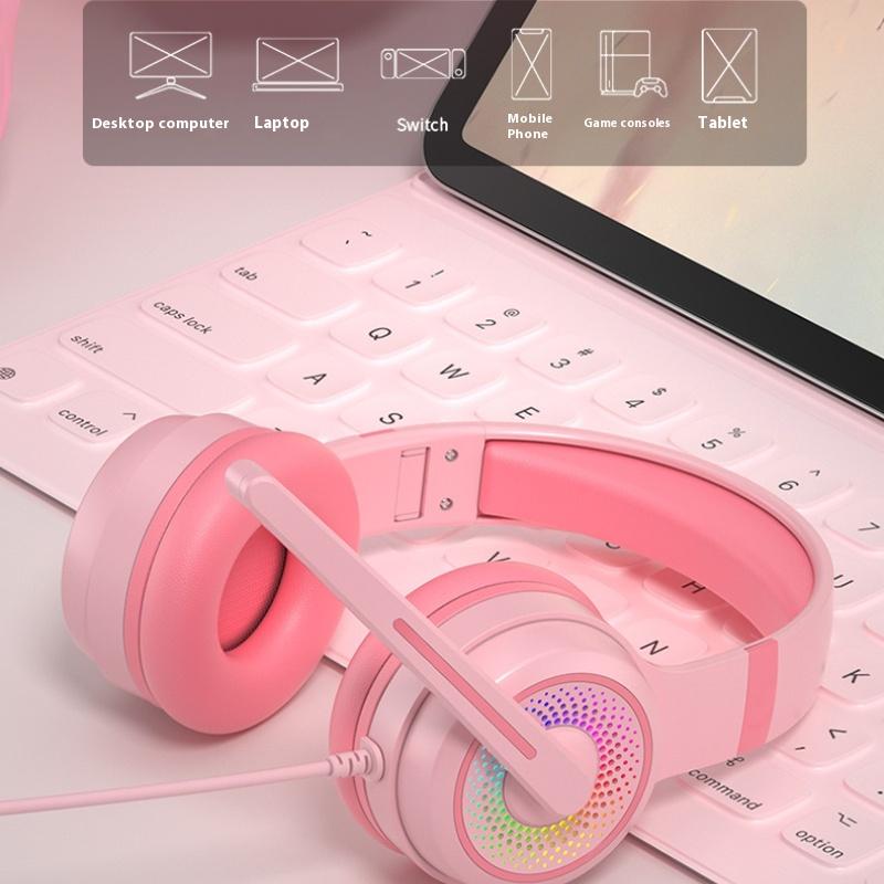 Наголовная киберспортивная игровая USB-проводная гарнитура с RGB-магическим световым эффектом