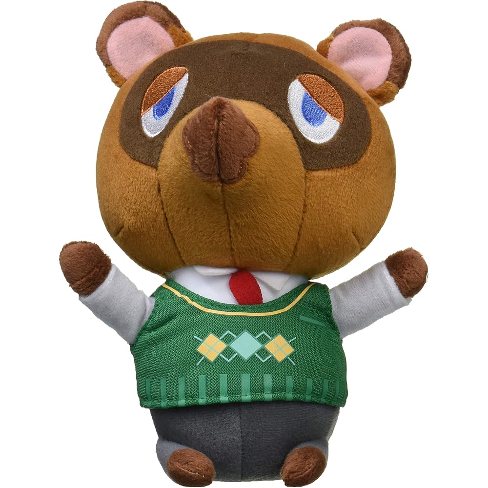Sanei Boeki Animal Crossing Коллекция Всех Звезд Тануки Плюшевая Игрушка 11x17x19.5см