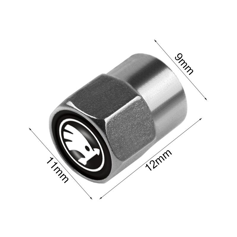WMTY7 4pcs Car Aluminum Styling Emblem Wheel Tire Valve Stem Air Caps For Skoda Octavia Fabia Rapid Yeti Superb Octavia A5 A7 VRS VII