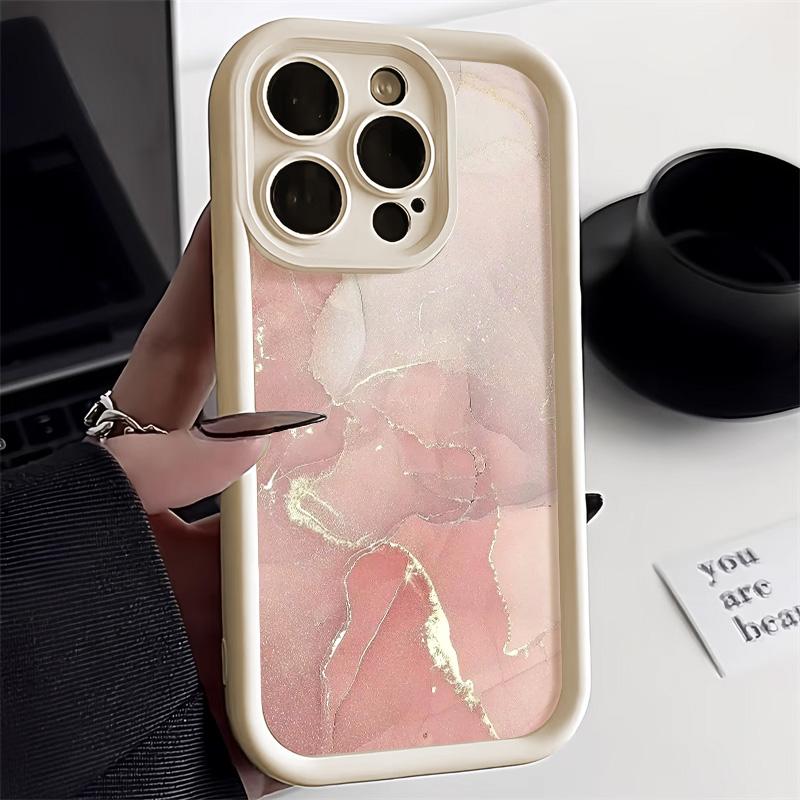 Мягкий силиконовый чехол с узором под коричневый мрамор, подходит для iPhone17 16 15 14 13 Pro Max 12 11, роскошный ударопрочный защитный чехол с золотой фольгой