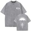 Washed Vintage Brothers in Arms Live Hard Die Once Double Sided Print Tshirt Men Women Casual Retro Cotton T Shirts Streetwear