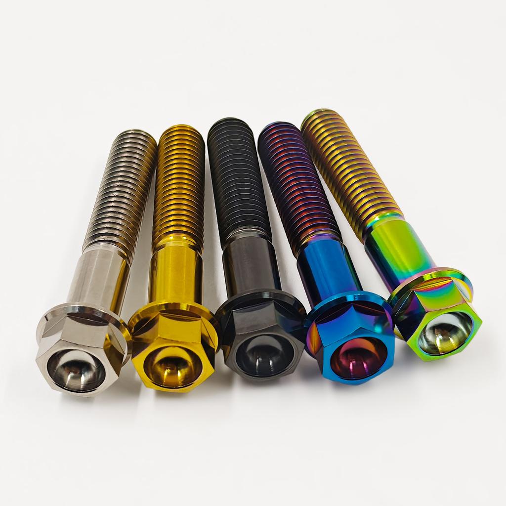 Titanium Bolt M6 / M8 Hex Head Screws for Bike MTB Bike Motorcycle Bicycle Lightweight Fasteners