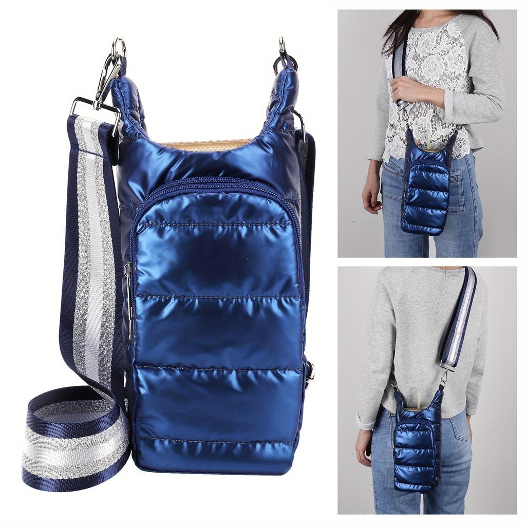 1 шт. Сумка-переноска для бутылки с водой, сумка-кроссбоди, рукав-держатель для бутылки с водой с плечевым ремнем, стеганый мягкий чехол для бутылки с водой, сумки