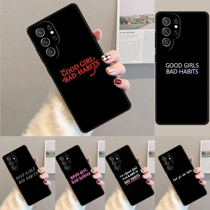 Чехол из силикона для телефона Samsung Galaxy note 10 pro S26 S25 S24 S23 S22 S21 Plus S25Ultra с надписью "Good Girl Bad Habits"