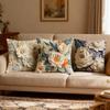Ретро Чехол на декоративную подушку с цветочным принтом, Креативный принт масляной живописи и резьбы, Чехол на подушку для дома, дивана